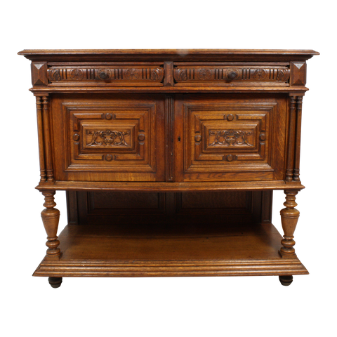 French Oak Sideboard/Server with Lower Shelf