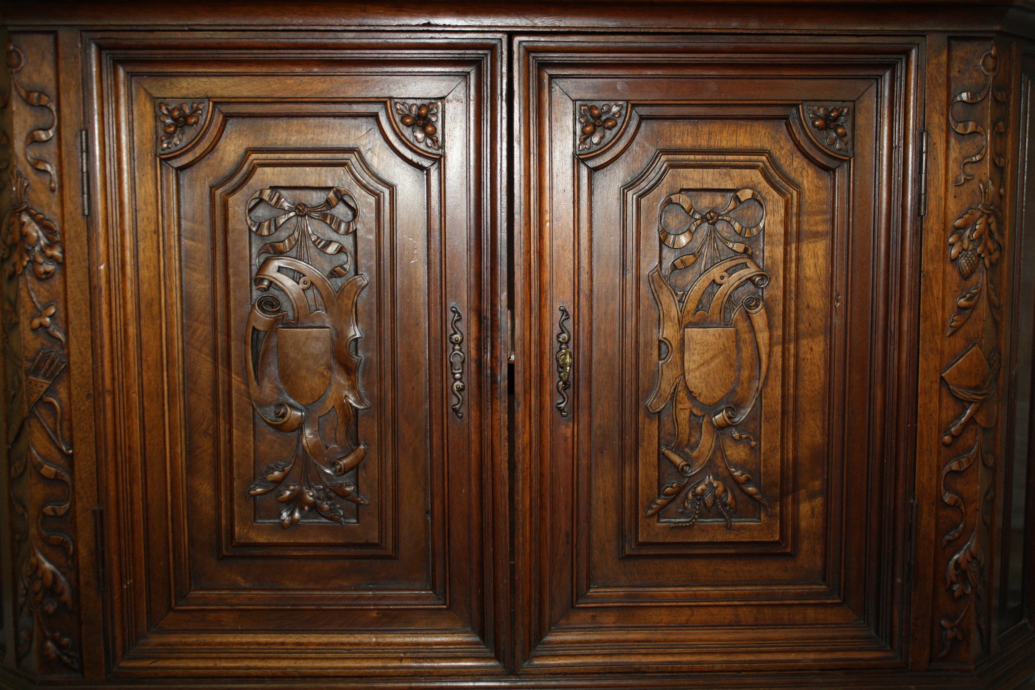Walnut Renaissance Corner Cabinet