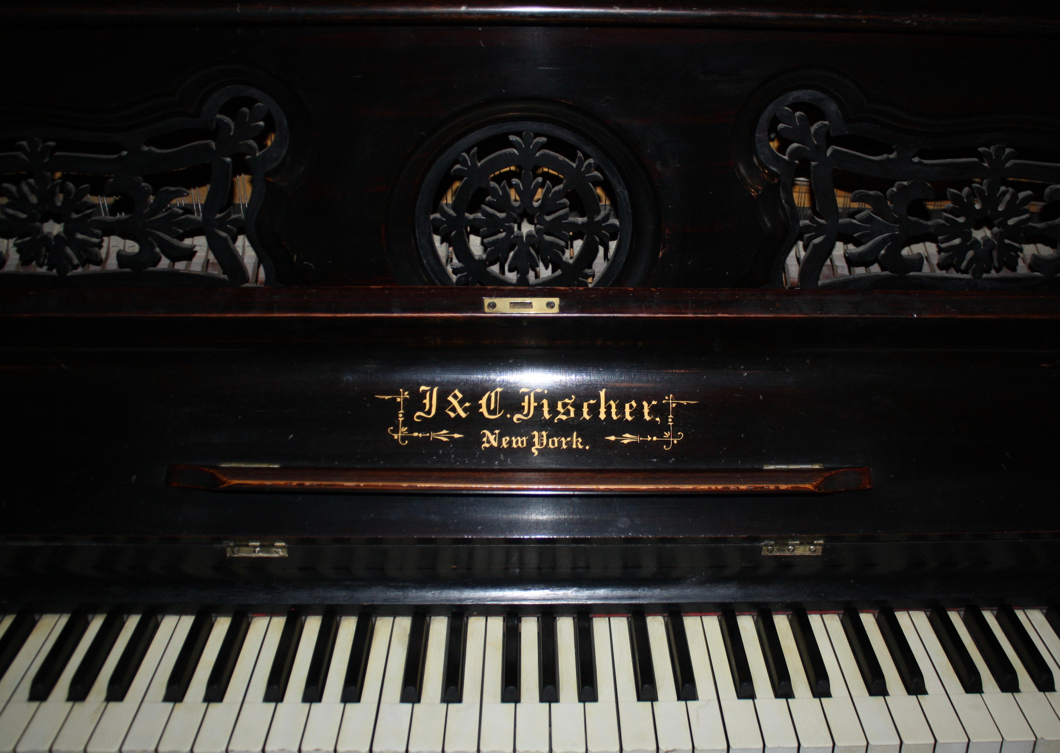 Upright J & C Fischer Piano with Stool