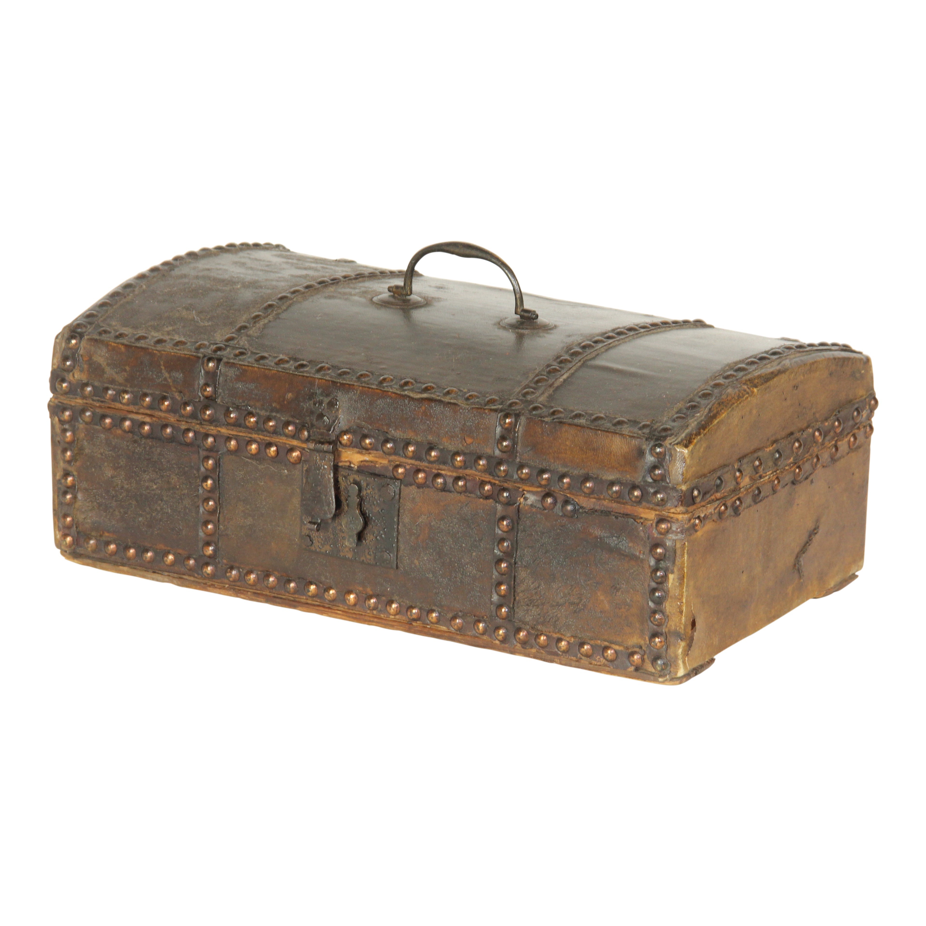 Small Leather Trunk - Ski Country Antiques & Home Small Leather Trunk - Ski Country Antiques & Home