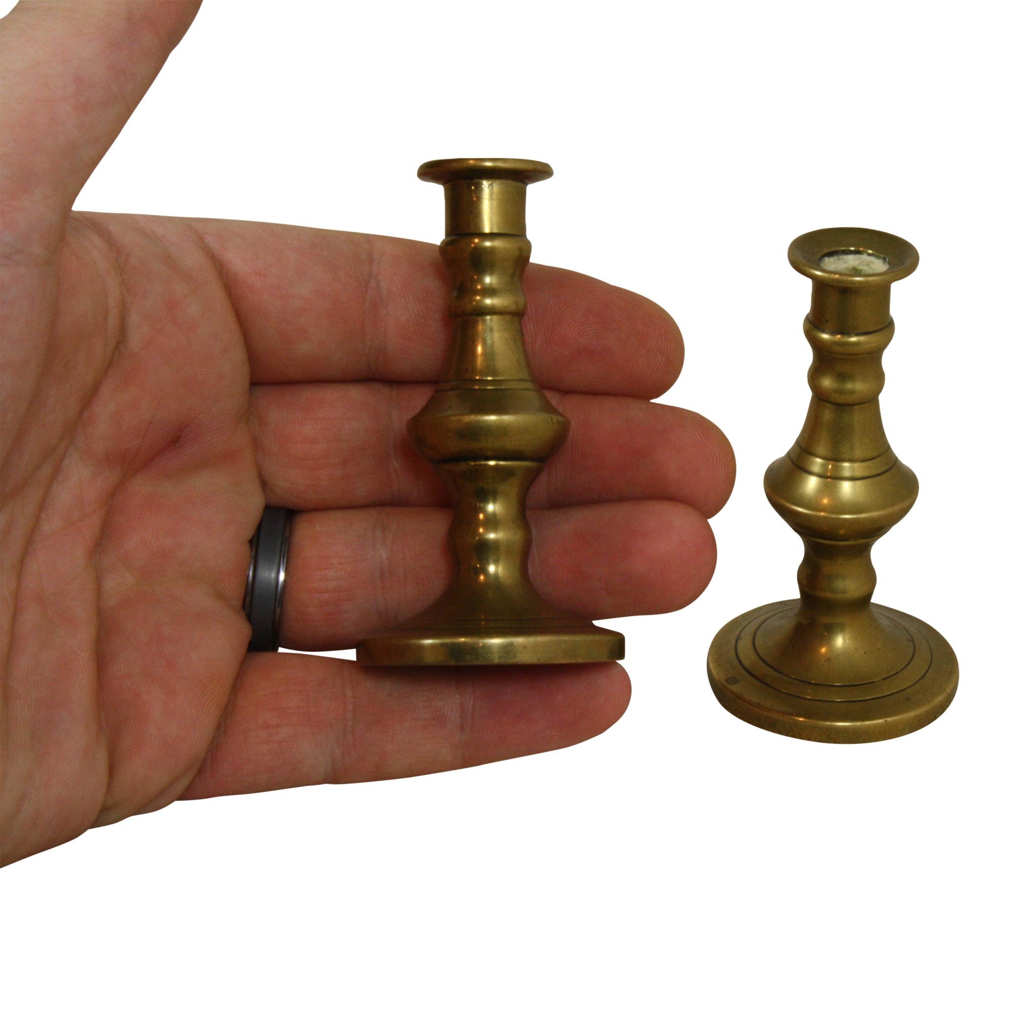 Miniature Bronze Candlesticks Set of 2