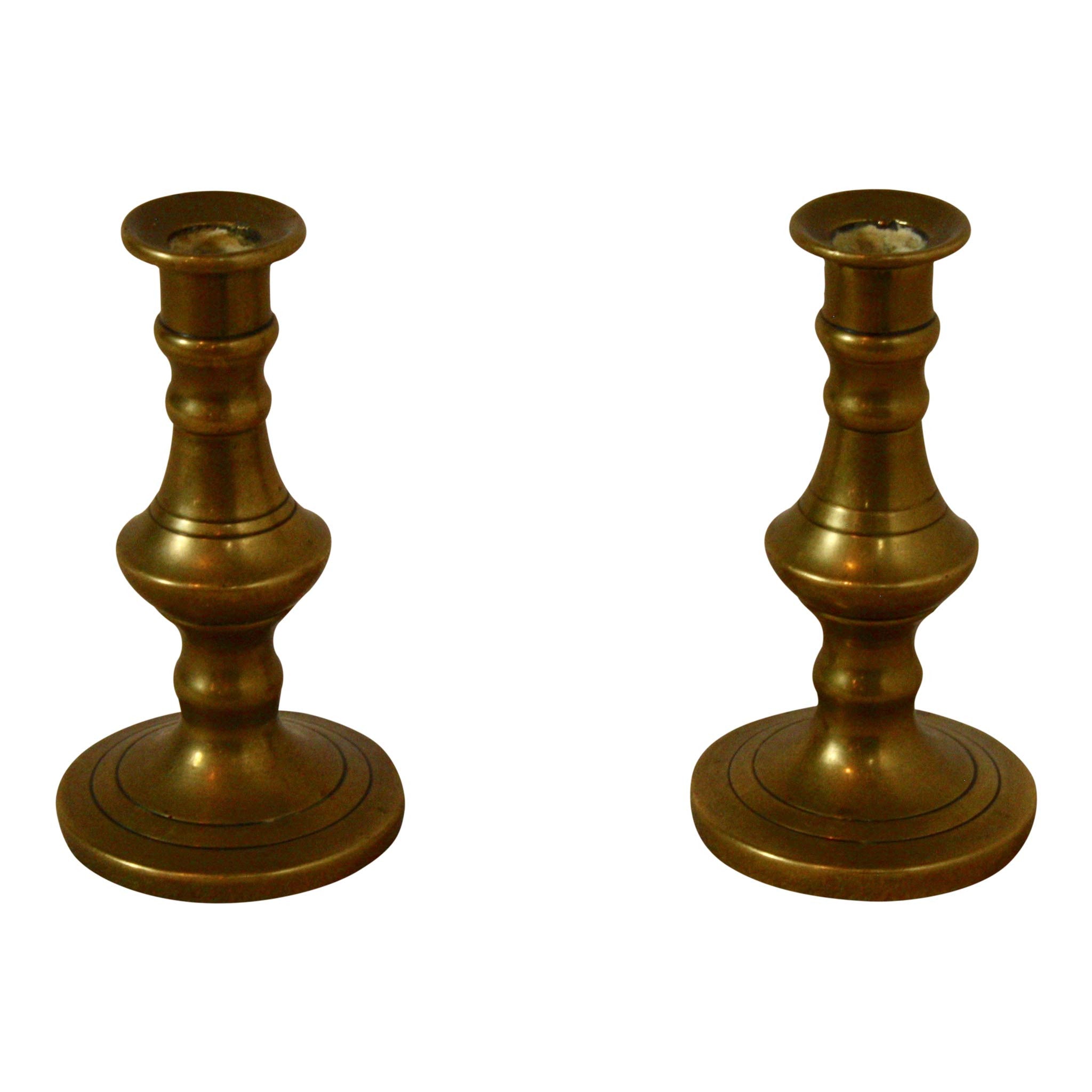 Miniature Bronze Candlesticks Set of 2
