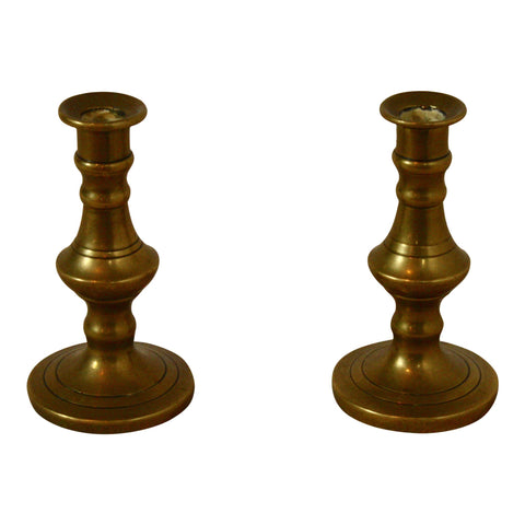 Miniature Bronze Candlesticks Set of 2
