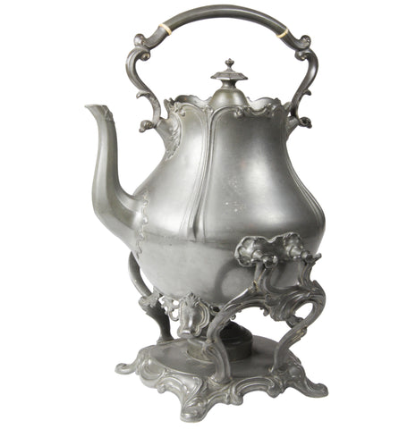 Pewter Teapot with Warming Stand