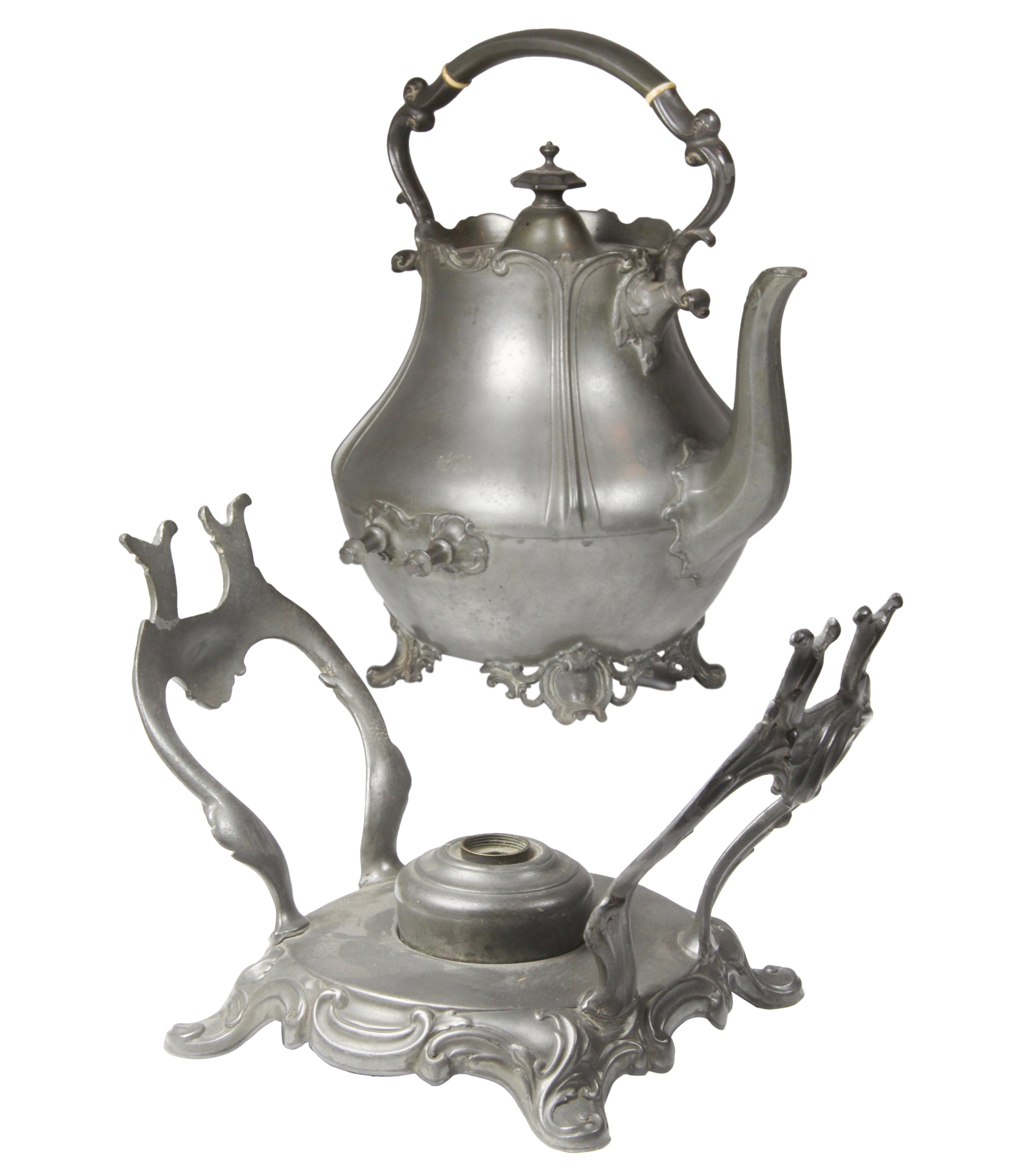 Pewter Teapot with Warming Stand