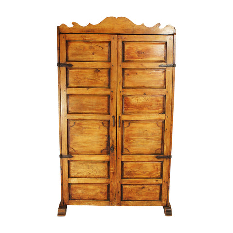 Spanish Walnut & Oak Armoire with Shelves