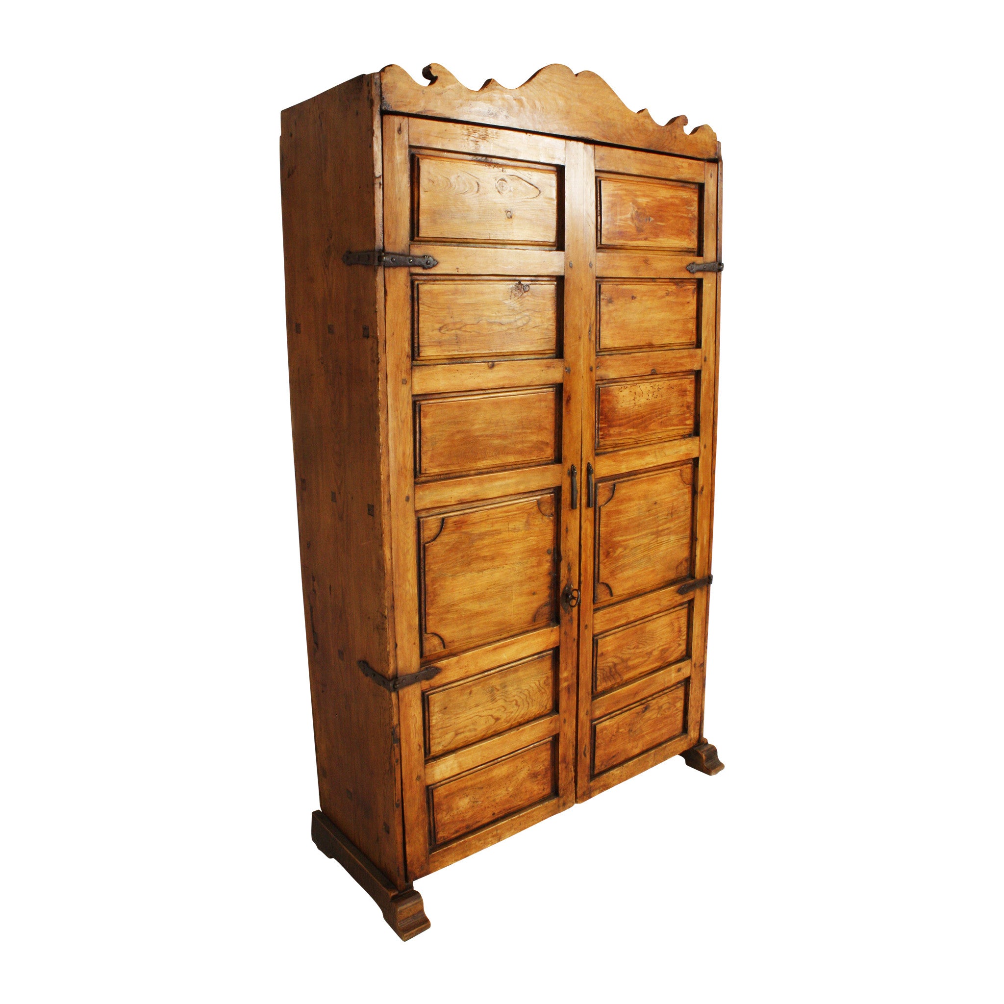 ski-country-antiques - Spanish Walnut & Oak Armoire with Shelves