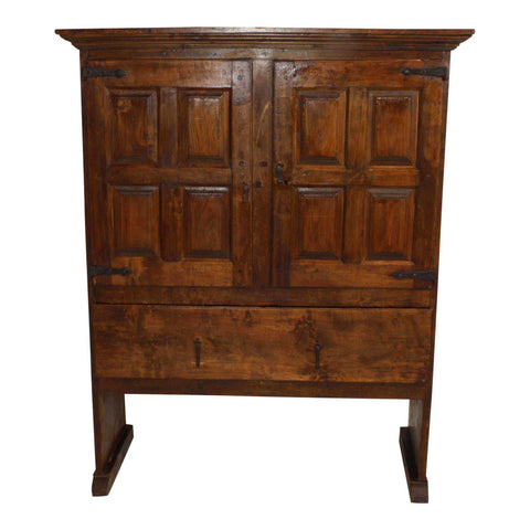 Rustic Spanish Hand Hewn Hickory Cabinet