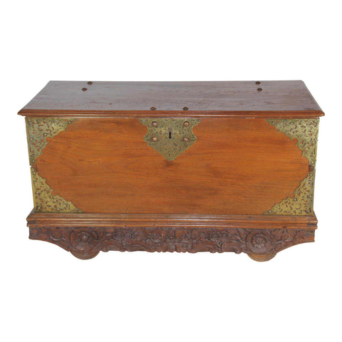 Wheeled Trunk with Brass Accents