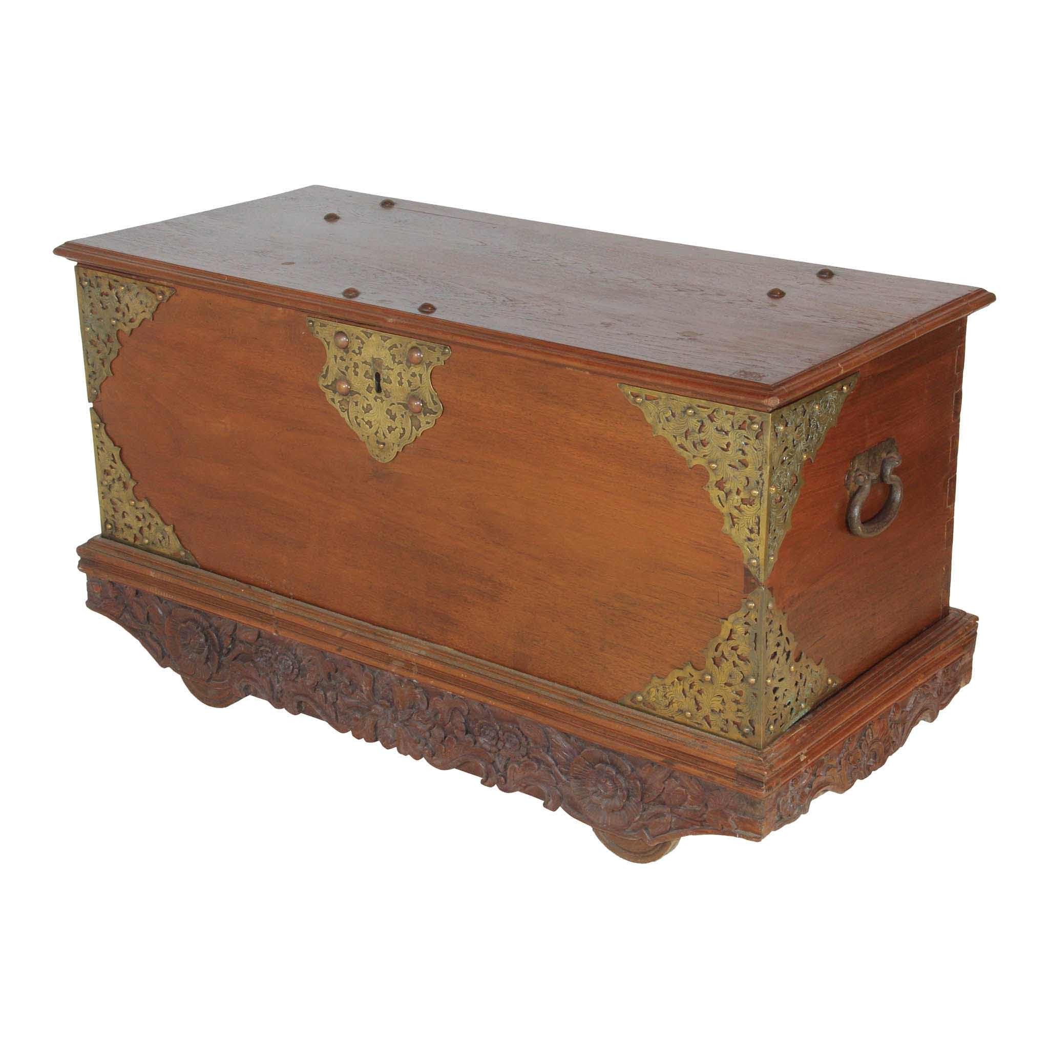 Wheeled Trunk with Brass Accents