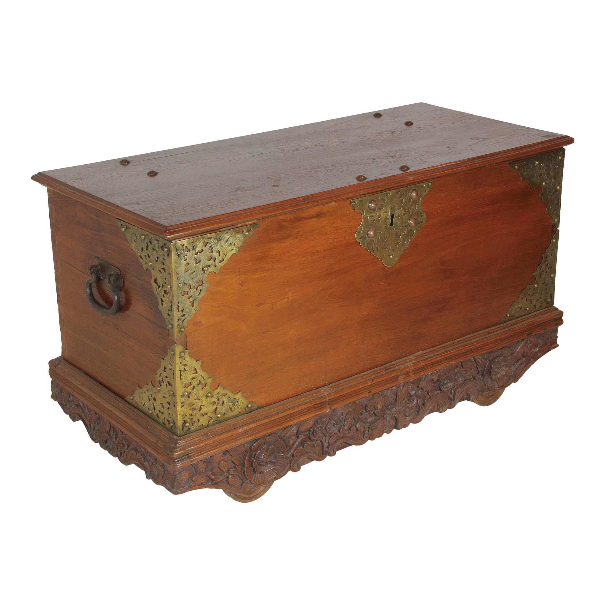 Wheeled Trunk with Brass Accents