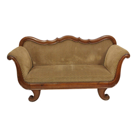 Walnut Uphostered Loveseat